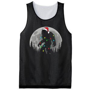 Bigfoot Santa Christmas Tree Lights Funny Xmas Sasquatch Mesh Reversible Basketball Jersey Tank