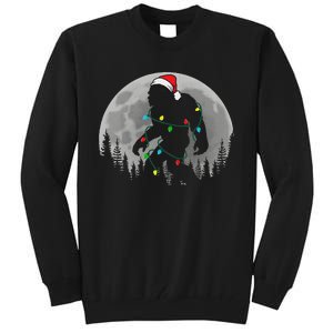 Bigfoot Santa Christmas Tree Lights Funny Xmas Sasquatch Tall Sweatshirt