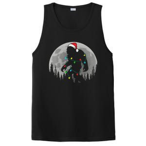 Bigfoot Santa Christmas Tree Lights Funny Xmas Sasquatch PosiCharge Competitor Tank