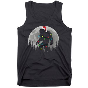 Bigfoot Santa Christmas Tree Lights Funny Xmas Sasquatch Tank Top