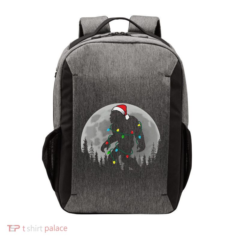 Bigfoot Santa Christmas Tree Lights Funny Xmas Sasquatch Vector Backpack