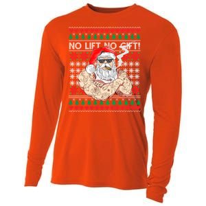 Bad Santa Claus Ugly Christmas Sweater No Lift No Gift Xmas Great Gift Cooling Performance Long Sleeve Crew