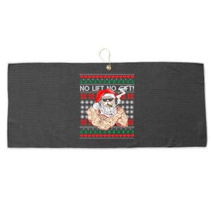 Bad Santa Claus Ugly Christmas Sweater No Lift No Gift Xmas Great Gift Large Microfiber Waffle Golf Towel