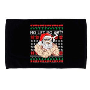 Bad Santa Claus Ugly Christmas Sweater No Lift No Gift Xmas Great Gift Microfiber Hand Towel