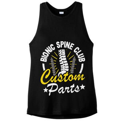 Bionic Spine Club Customs Parts Funny Back Surgery Recovery Ladies PosiCharge Tri-Blend Wicking Tank