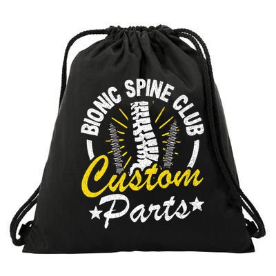 Bionic Spine Club Customs Parts Funny Back Surgery Recovery Drawstring Bag