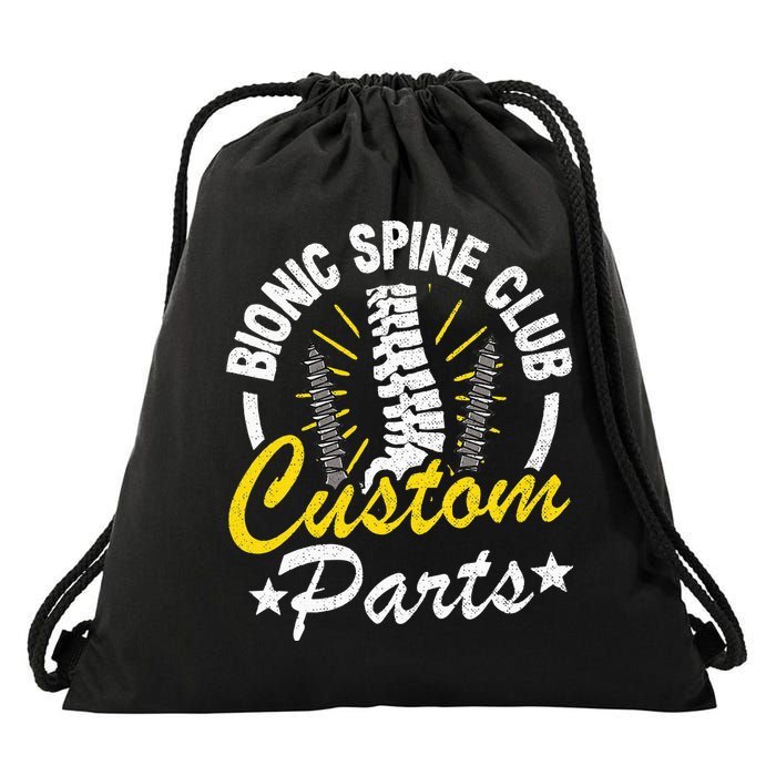 Bionic Spine Club Customs Parts Funny Back Surgery Recovery Drawstring Bag