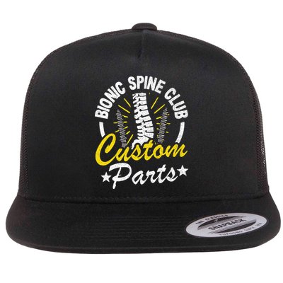 Bionic Spine Club Customs Parts Funny Back Surgery Recovery Flatbill Hat
