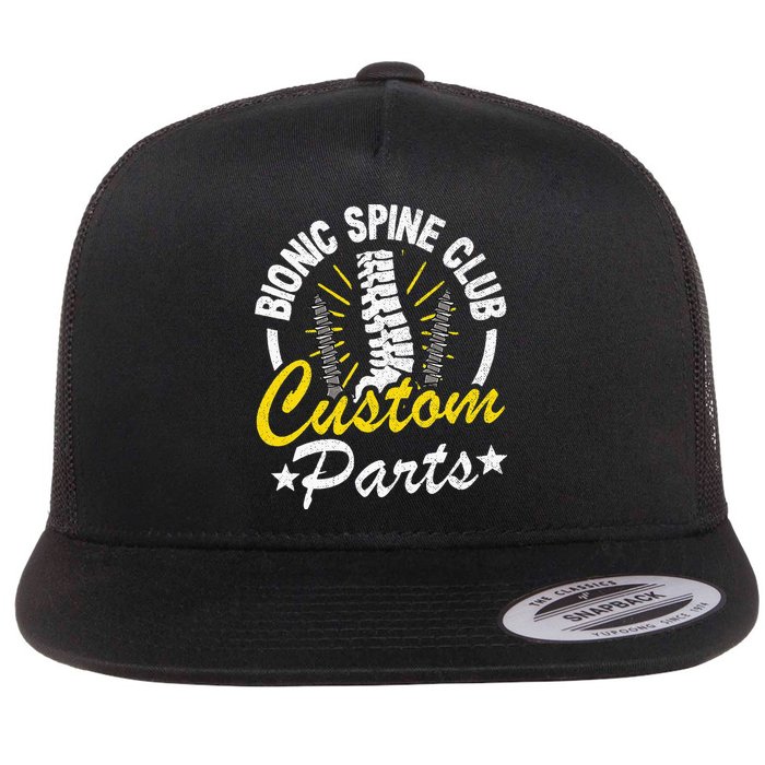 Bionic Spine Club Customs Parts Funny Back Surgery Recovery Flatbill Hat