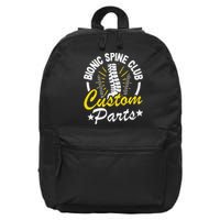 Bionic Spine Club Customs Parts Funny Back Surgery Recovery 16 in Basic Backpack