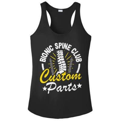 Bionic Spine Club Customs Parts Funny Back Surgery Recovery Ladies PosiCharge Competitor Racerback Tank