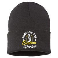 Bionic Spine Club Customs Parts Funny Back Surgery Recovery Sustainable Knit Beanie