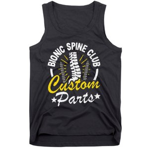 Bionic Spine Club Customs Parts Funny Back Surgery Recovery Tank Top