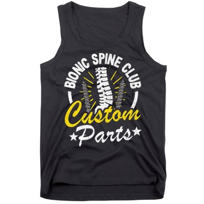 Bionic Spine Club Customs Parts Funny Back Surgery Recovery Tank Top