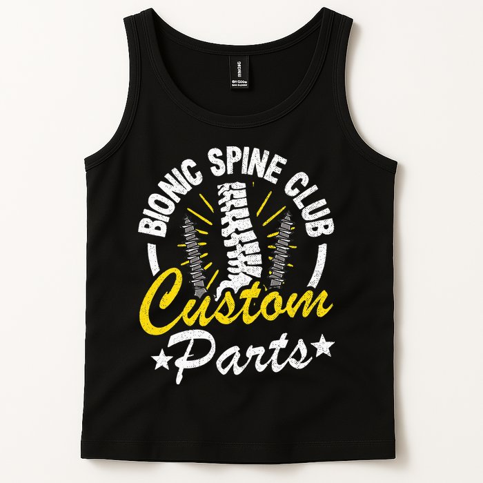 Bionic Spine Club Customs Parts Funny Back Surgery Recovery Tank Top