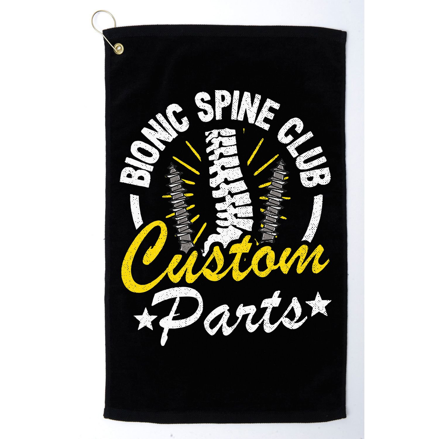 Bionic Spine Club Customs Parts Funny Back Surgery Recovery Golf Towel
