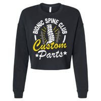 Bionic Spine Club Customs Parts Funny Back Surgery Recovery Cropped Pullover Crew