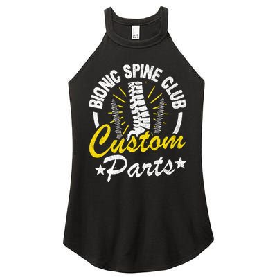 Bionic Spine Club Customs Parts Funny Back Surgery Recovery Women's Perfect Tri Rocker Tank