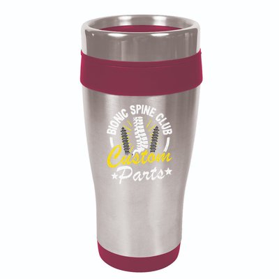 Bionic Spine Club Customs Parts Funny Back Surgery Recovery 16oz Travel Tumbler