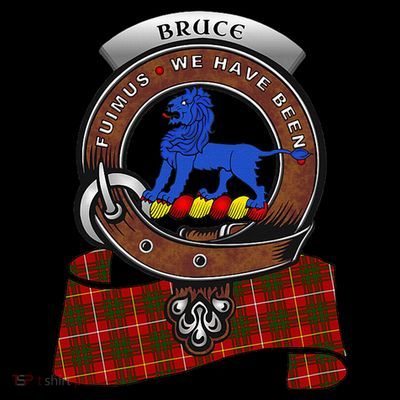 Bruce Scottish Clan Badge & Tartan T-Shirt
