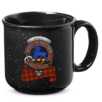 Bruce Scottish Clan Badge & Tartan 15oz Campfire Ceramic Mug