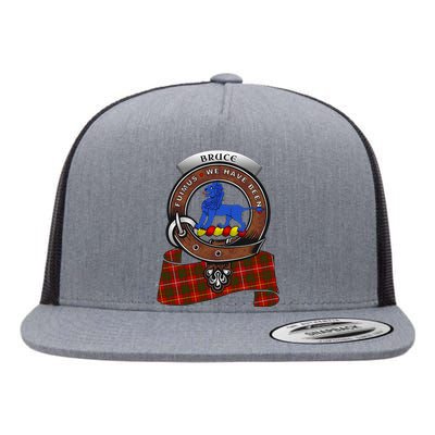 Bruce Scottish Clan Badge & Tartan Flat Bill Trucker Hat