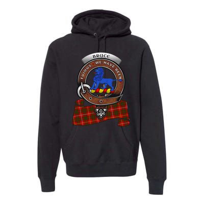 Bruce Scottish Clan Badge & Tartan Premium Hoodie