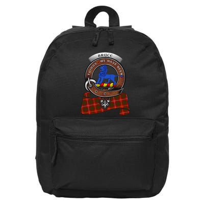 Bruce Scottish Clan Badge & Tartan 16 in Basic Backpack