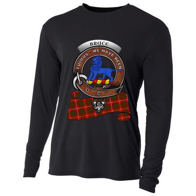 Bruce Scottish Clan Badge & Tartan Cooling Performance Long Sleeve Crew