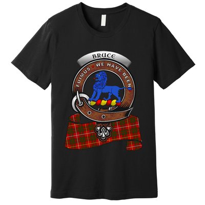 Bruce Scottish Clan Badge & Tartan Premium T-Shirt