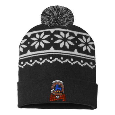 Bruce Scottish Clan Badge & Tartan USA-Made Snowflake Beanie