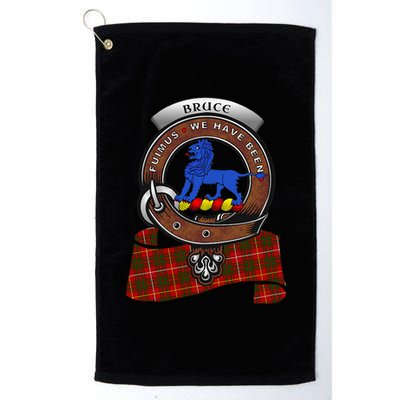 Bruce Scottish Clan Badge & Tartan Platinum Collection Golf Towel