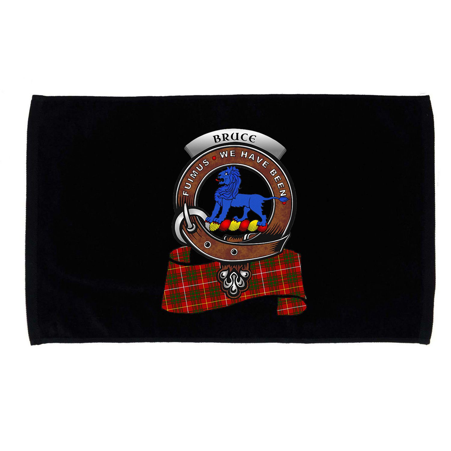 Bruce Scottish Clan Badge & Tartan Microfiber Hand Towel