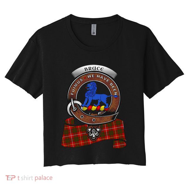 Bruce Scottish Clan Badge & Tartan Crop Top