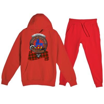 Bruce Scottish Clan Badge & Tartan Premium Hooded Sweatsuit Set