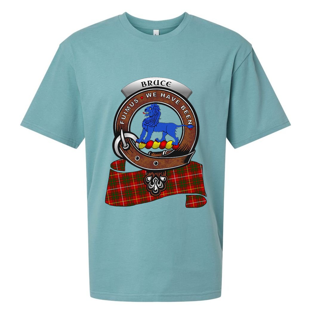 Bruce Scottish Clan Badge & Tartan Sueded Cloud Jersey T-Shirt