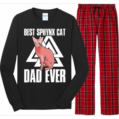 Best Sphynx Cat Dad Ever Great Gift Long Sleeve Pajama Set