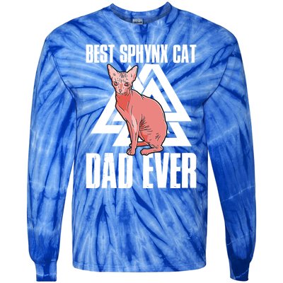 Best Sphynx Cat Dad Ever Great Gift Tie-Dye Long Sleeve Shirt