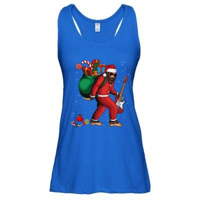 Bigfoot Santa Christmas Rock And Roll Guitar Funny Sasquatch Great Gift Ladies Essential Flowy Tank