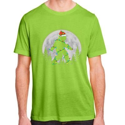 Bigfoot Santa Christmas Tree Lights Funny Xmas Sasquatch Adult ChromaSoft Performance T-Shirt