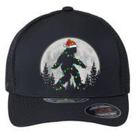 Bigfoot Santa Christmas Tree Lights Funny Xmas Sasquatch Flexfit Unipanel Trucker Cap