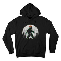 Bigfoot Santa Christmas Tree Lights Funny Xmas Sasquatch Hoodie