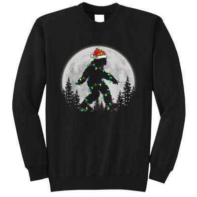 Bigfoot Santa Christmas Tree Lights Funny Xmas Sasquatch Sweatshirt