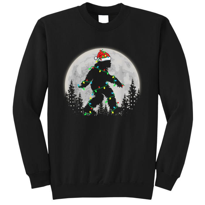 Bigfoot Santa Christmas Tree Lights Funny Xmas Sasquatch Sweatshirt