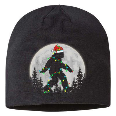 Bigfoot Santa Christmas Tree Lights Funny Xmas Sasquatch Sustainable Beanie