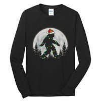 Bigfoot Santa Christmas Tree Lights Funny Xmas Sasquatch Tall Long Sleeve T-Shirt