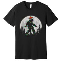 Bigfoot Santa Christmas Tree Lights Funny Xmas Sasquatch Premium T-Shirt