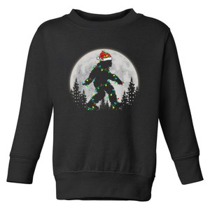 Bigfoot Santa Christmas Tree Lights Funny Xmas Sasquatch Toddler Sweatshirt