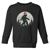 Bigfoot Santa Christmas Tree Lights Funny Xmas Sasquatch Toddler Sweatshirt