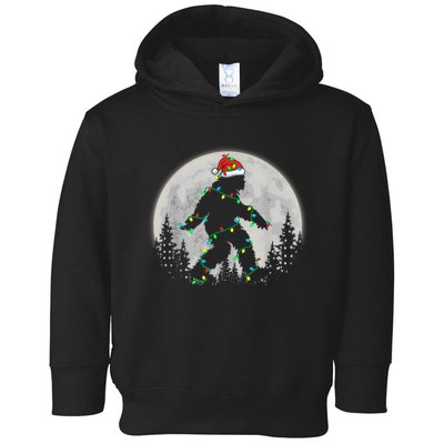 Bigfoot Santa Christmas Tree Lights Funny Xmas Sasquatch Toddler Hoodie